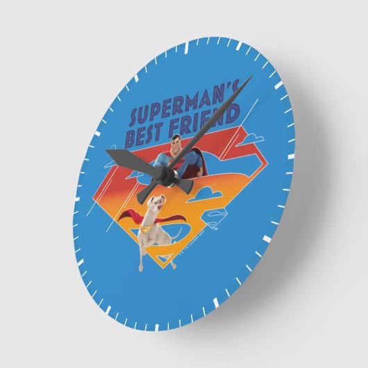 Supermans bester Freund Runde Wanduhr (Winkel)