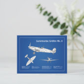 Supermarine Spitfire - Flugzeugkonzept ABD Postkarte (Stehend Vorderseite)