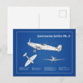 Supermarine Spitfire - Flugzeugkonzept ABD Postkarte (Vorne/Hinten)