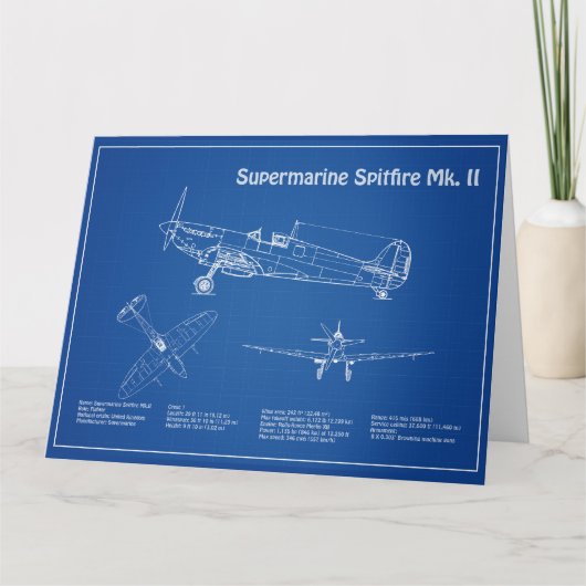 Supermarine Spitfire - Flugzeugkonzept AD Dankeskarte (Vorderseite)