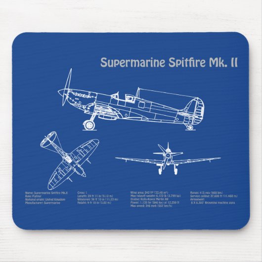 Supermarine Spitfire - Flugzeugkonzept AD Mousepad (Vorne)