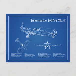 Supermarine Spitfire - Flugzeugkonzept AD Postkarte