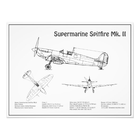 Supermarine Spitfire - Flugzeugkonzept BD Fotodruck (Vorne)