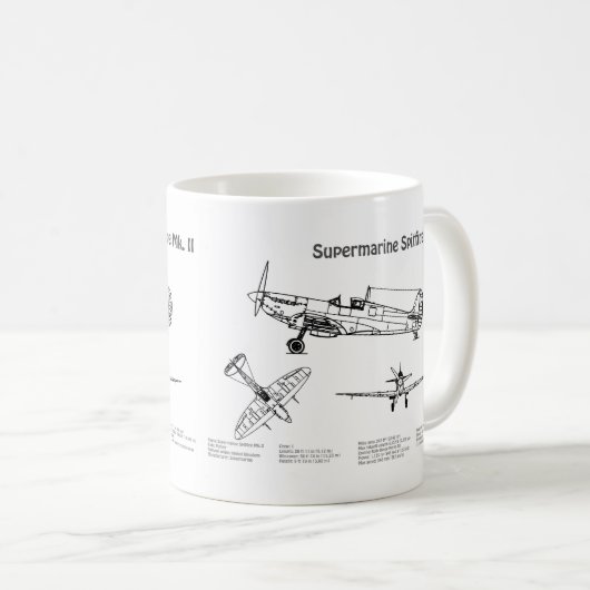 Supermarine Spitfire - Flugzeugkonzept BD Kaffeetasse (VorderseiteRechts)