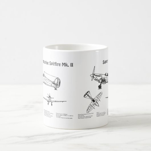Supermarine Spitfire - Flugzeugkonzept BD Kaffeetasse (Mittel)