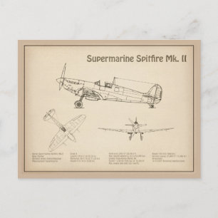 Supermarine Spitfire - Flugzeugkonzept SD Postkarte