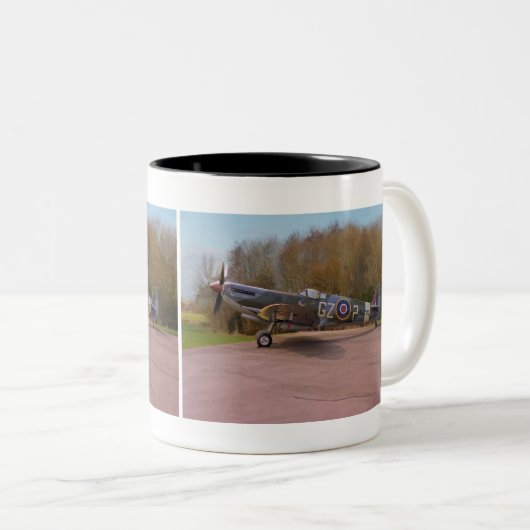 Supermarine Spitfire HF Mk. IXe MJ730 Zweifarbige Tasse (VorderseiteRechts)