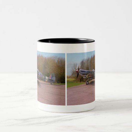 Supermarine Spitfire HF Mk. IXe MJ730 Zweifarbige Tasse (Mittel)