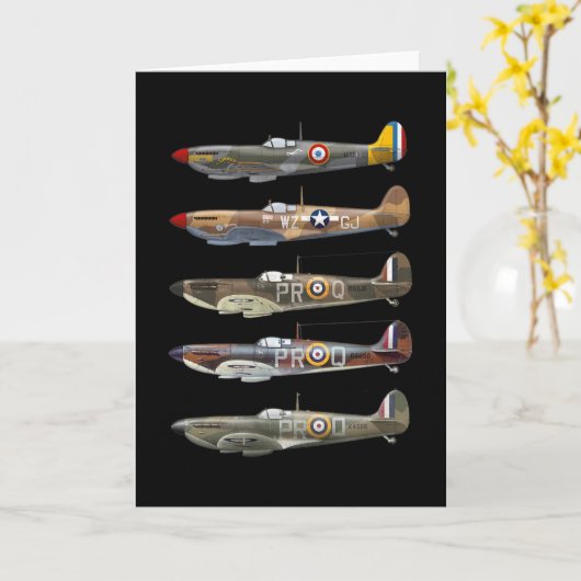 Supermarine Spitfire is a British WW2 fighter Karte (Gelbe Blume)