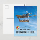 SUPERMARINE SPITFIRE - ROYAL AIR SQUADRON POSTKARTE (Vorne/Hinten)