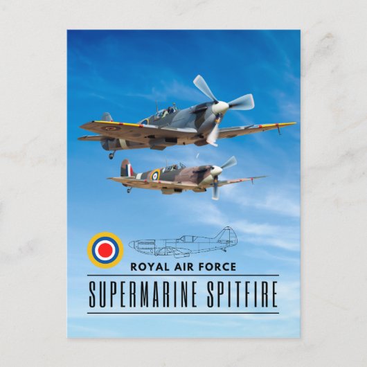 SUPERMARINE SPITFIRE - ROYAL AIR SQUADRON POSTKARTE (Vorderseite)