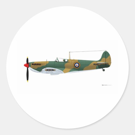 Supermarine Spitfire Runder Aufkleber (Vorderseite)