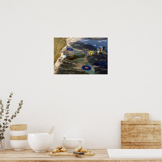 Supermarine Spitfire - Vintages Luftbild Poster (Küche)