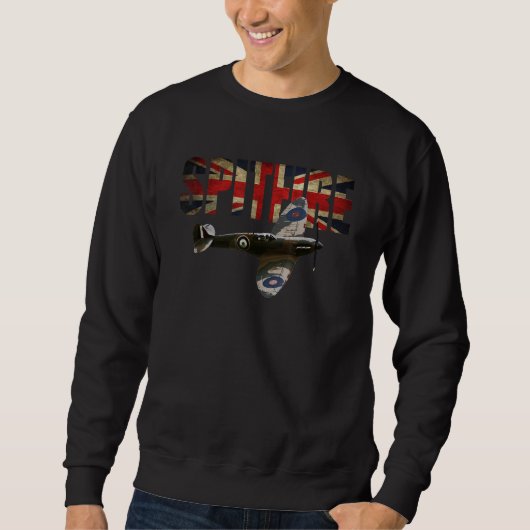 Supermarine Spitfire Ww2 Flugzeug Union Jack Sweatshirt (Vorderseite)