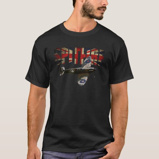 Supermarine Spitfire Ww2 Flugzeug Union Jack T-Shirt (Vorderseite)