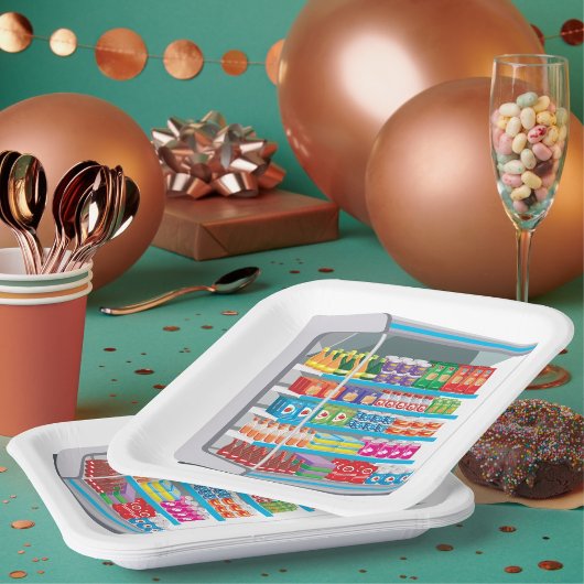 Supermarket Dairy Kühlschrank Pappteller