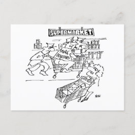 Supermarket Store Detectives Funny Postkarte