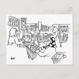 Supermarket Traffic Lights Funny Postkarte