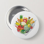 Supermarkt-Einkaufskorb Button (Vorne & Hinten)