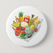 Supermarkt-Einkaufskorb Button (Vorderseite)