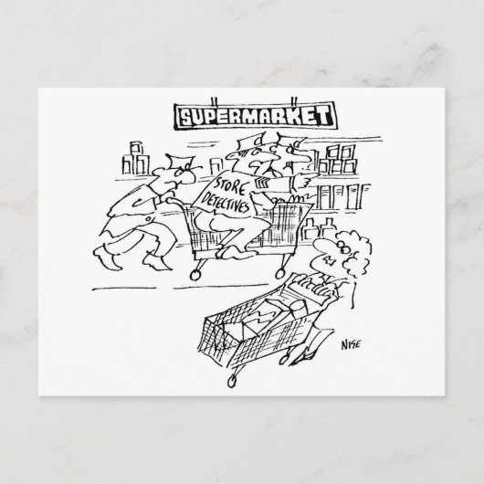 Supermarkt-Ladendetektive Lustig Postkarte (Vorderseite)