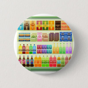 Supermarkt-Regalprodukte Snacks Button