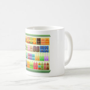 Supermarkt-Regalprodukte Snacks Kaffeetasse