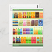 Supermarkt-Regalprodukte Snacks Postkarte (Vorne/Hinten)