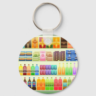 Supermarkt-Regalprodukte Snacks Schlüsselanhänger