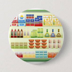 Supermarkt-Waren-Regal-Knopf Button