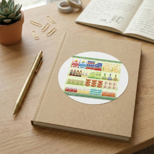 Supermarkt-Warengestell-Aufkleber Runder Aufkleber