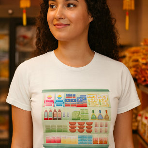Supermarkt-Warenregal Damen T-Shirt