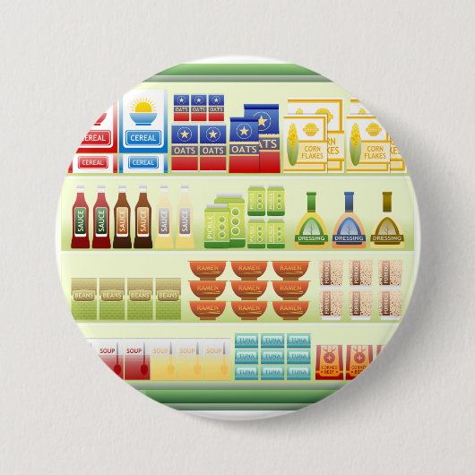 Supermarkt-Warenregal-Knopf Button (Vorderseite)