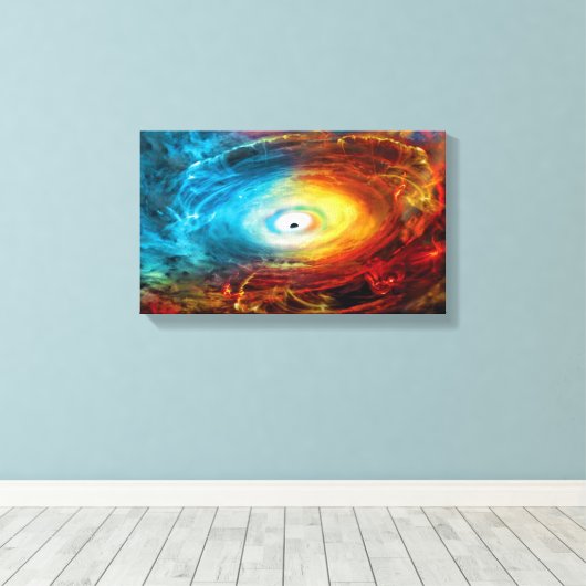 Supermassive Schwarzes Loch-Illustration Leinwanddruck (Insitu (Holzboden))