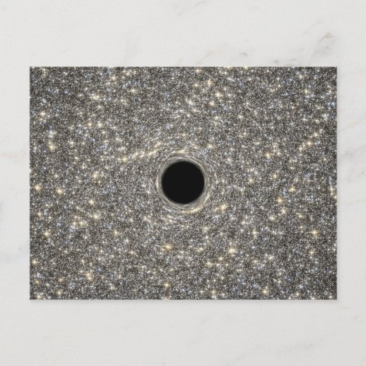 Supermassives schwarzes Loch in der Mitte einer Ga Postkarte (Vorderseite)