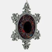 Supermassives Schwarzes Loch Schneeflocken Zinn-Ornament (Links)