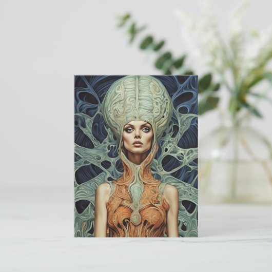 Supermodel Alien Woman Postkarte (Stehend Vorderseite)