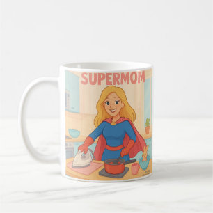 SuperMom Cartoon Art - Funny Mama Geschenk Kaffeetasse