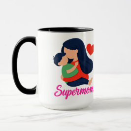 Supermom Cute Mother and Child Coffee Mug Tasse