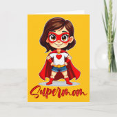 Supermom – Cute Mother Superhero Design Karte (Vorderseite)