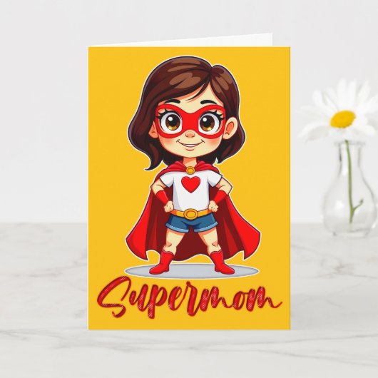 Supermom – Cute Mother Superhero Design Karte (Kleine Pflanze)