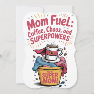 Supermom Kaffeepower Feiertagskarte