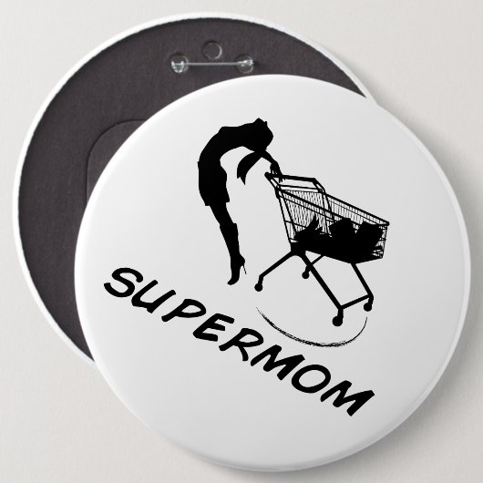 Supermom-Knopf Button (Vorne & Hinten)