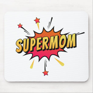 Supermom Retro Comic Pop Art Mauspad