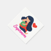 Supermom Süße Mutter und Kind Papier Serviette (Ecke)