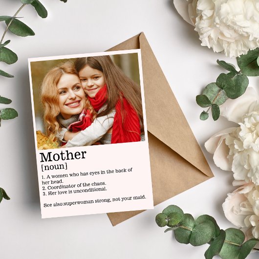 Supermom Wörterbuchdefinition Feiertagskarte