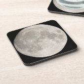 Supermond am schwarzen Himmel Getränkeuntersetzer (Linke Seite)