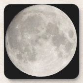 Supermond am schwarzen Himmel Getränkeuntersetzer (Vorderseite)