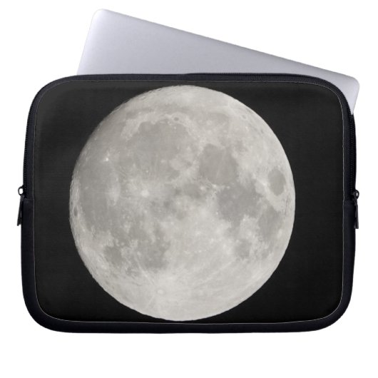Supermond am schwarzen Himmel Laptopschutzhülle (Vorderseite)
