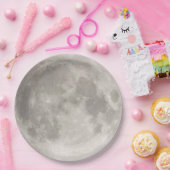 Supermond am schwarzen Himmel Pappteller (Party)